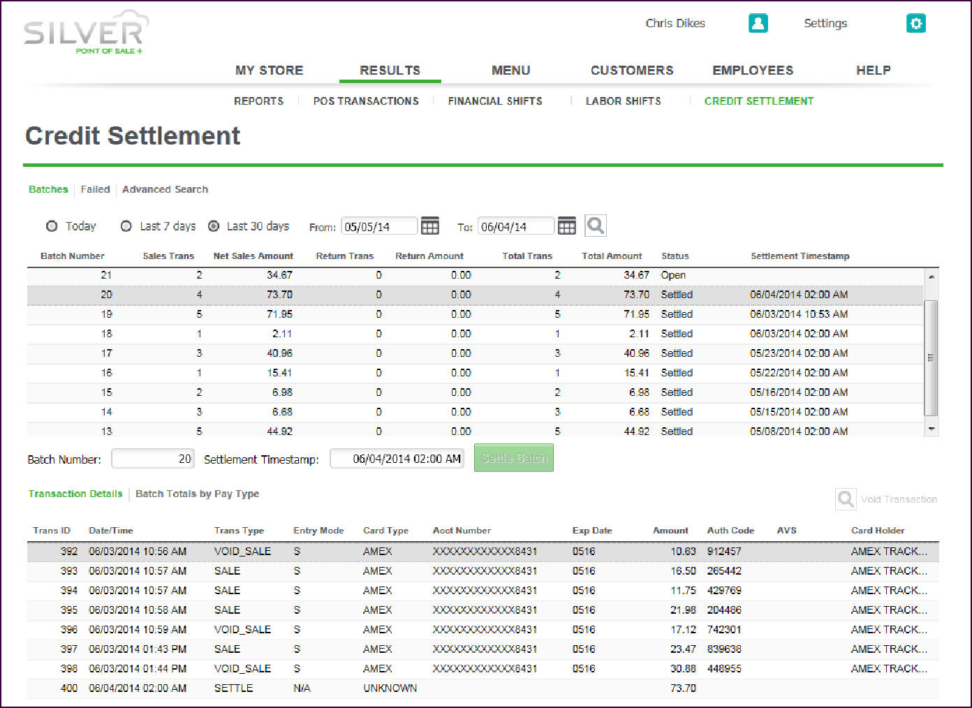 credit settlement