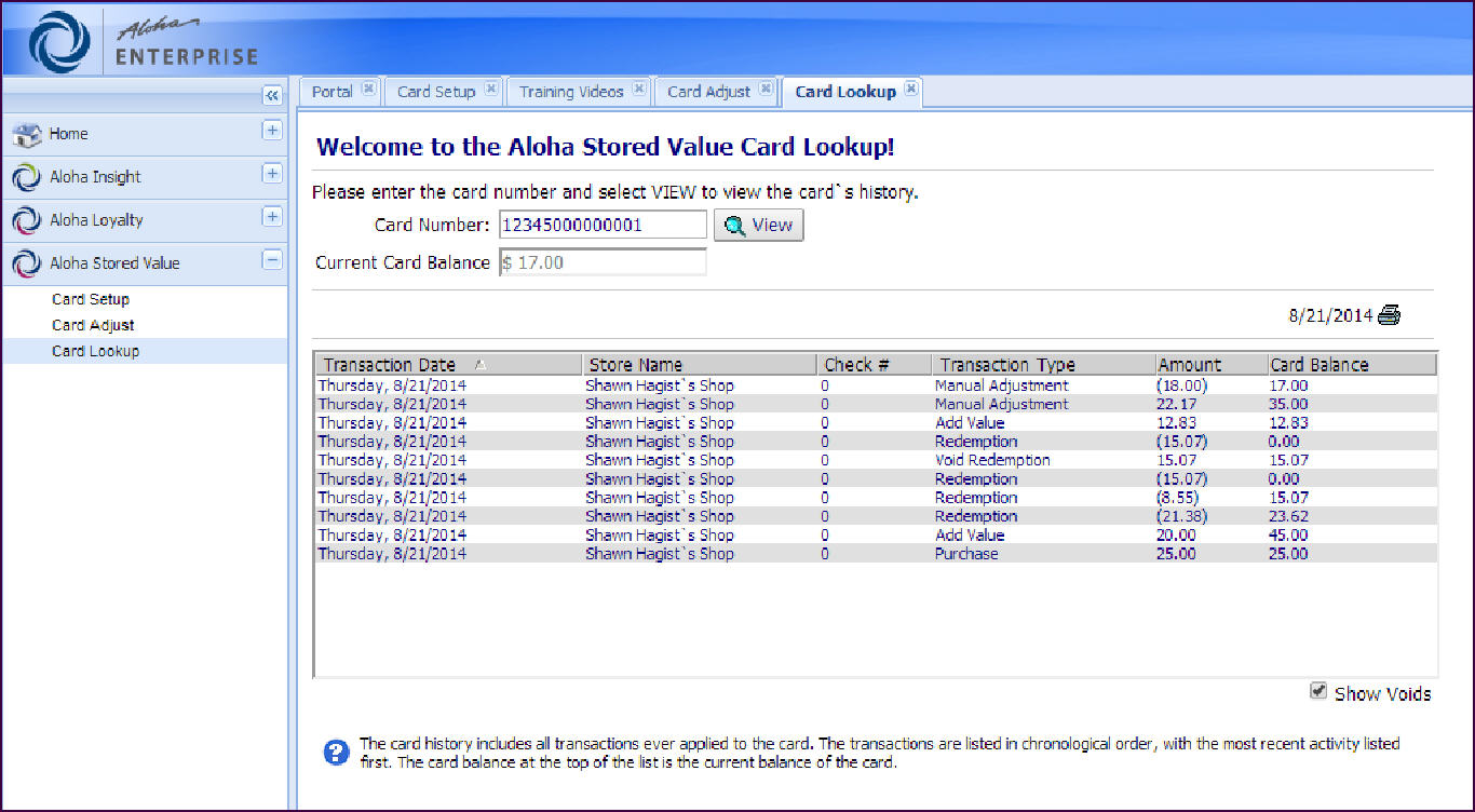 card lookup