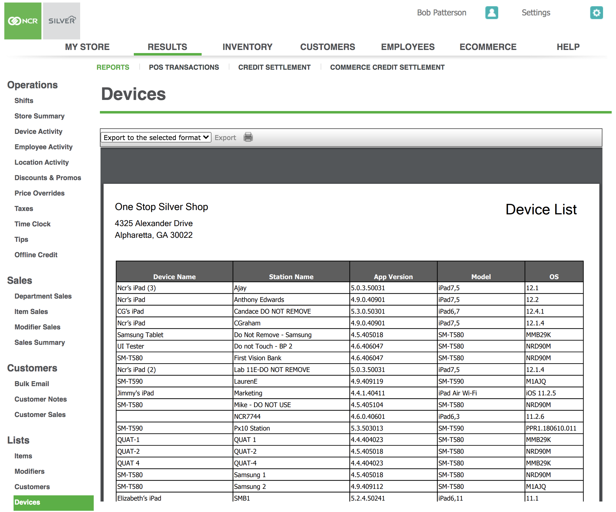 devices report ncr silver