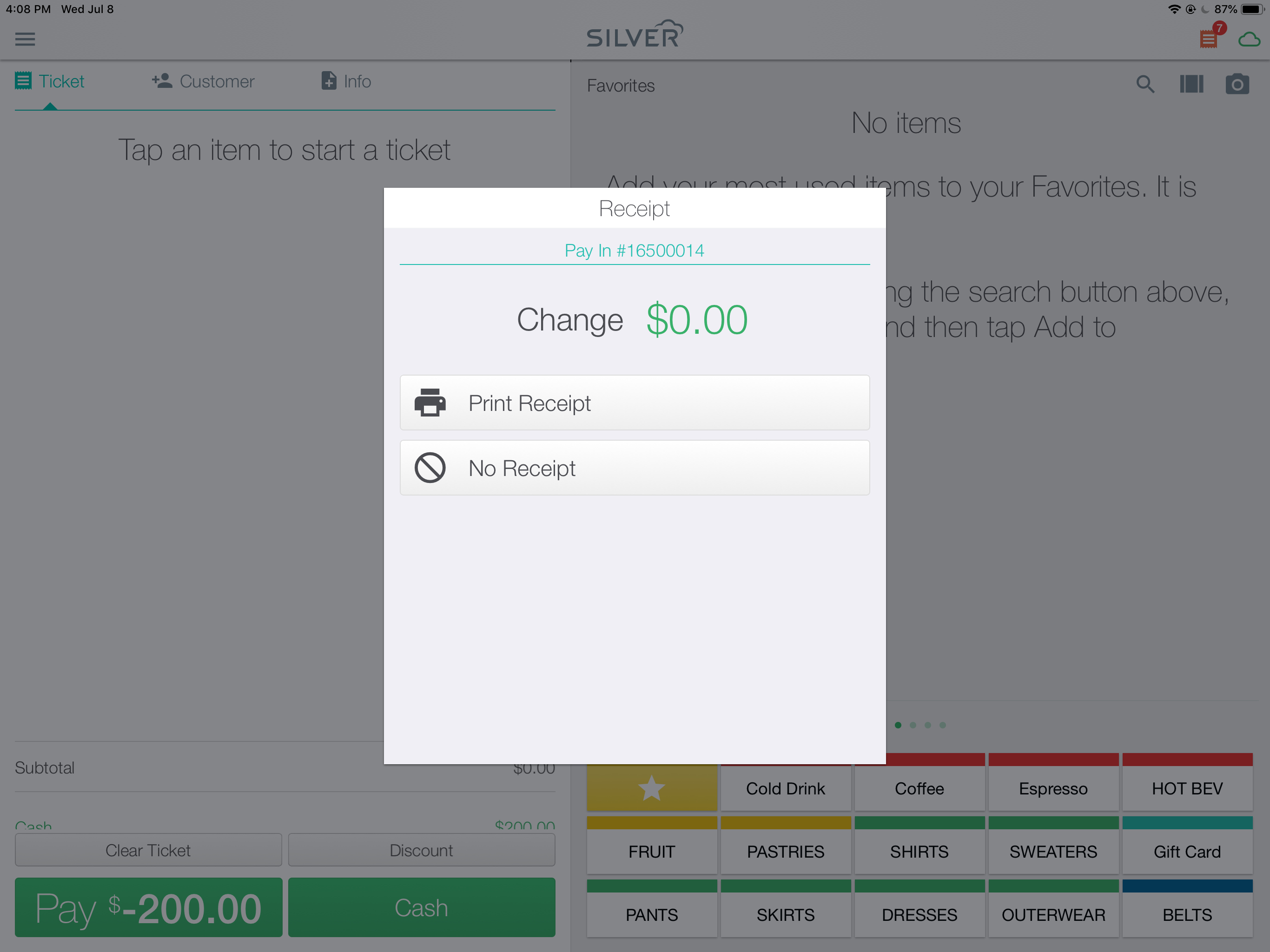 pay in transaction complete ncr silver