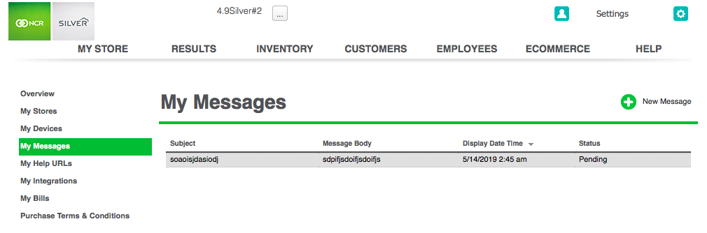 my messages ncr silver